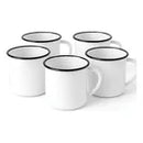 Kit 5 Caneca Esmaltada Premium 350ml Art House A Cor Cor Branca