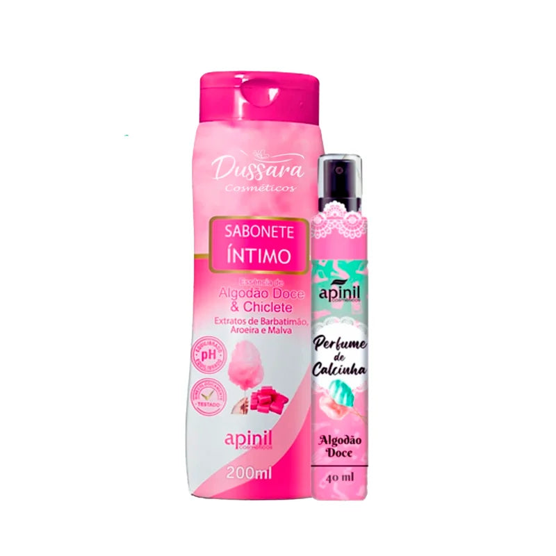 Kit Intimo e Sensual com 2 itens Sabonete Intimo 200ml e Perfume de Calcinha 40ml Algodão Doce - Api