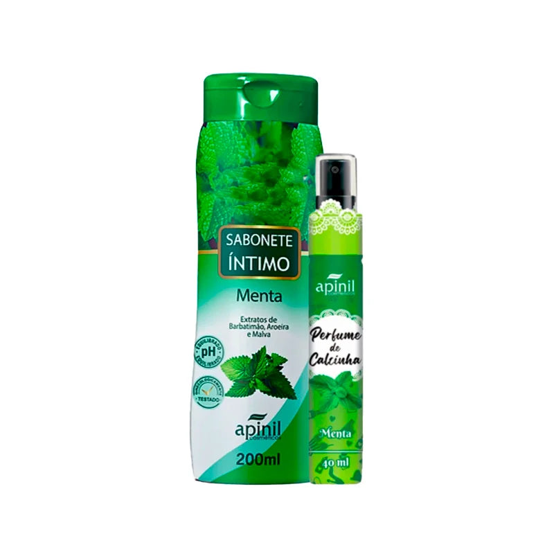 Kit Intimo e Sensual com 2 itens Sabonete Intimo 200ml e Perfume de Calcinha 40ml Menta - Apinil