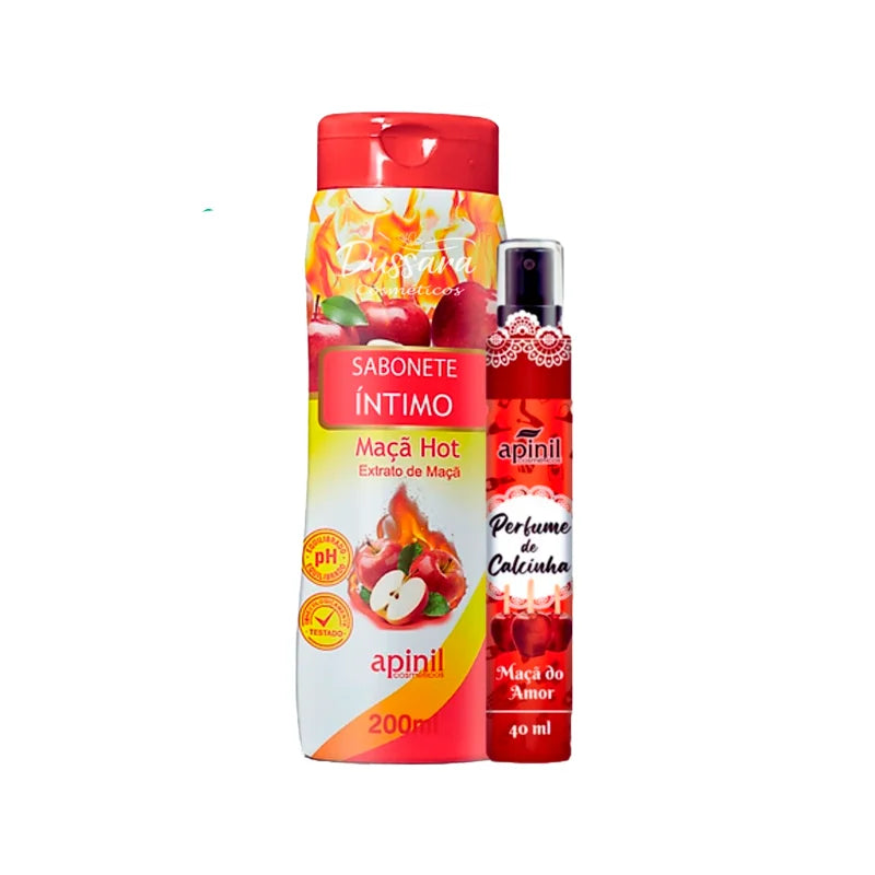 Kit Intimo e Sensual com 2 itens Sabonete Intimo 200ml e Perfume de Calcinha 40ml Maça Hot - Apinil